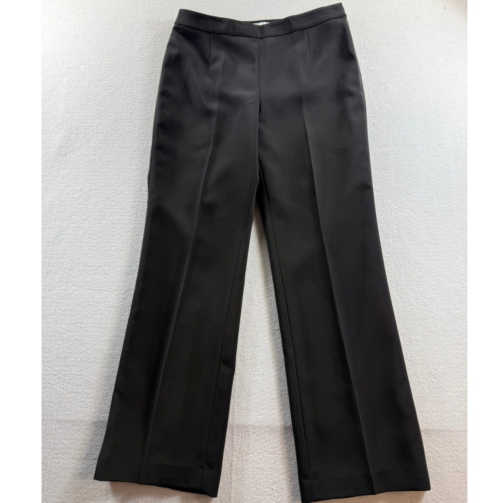 Jones Studio Dress Pants Women 8 Black Straight Leg Crease Front 32x31